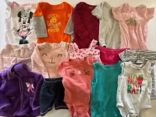 15 Piece Lot of Baby Girl Clothing Bundle Carter's Pink Wonder Nation 3-6 Months