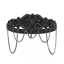 1920sflapperheadband Headpiecerhinestonechain Roaring20s Hairaccessories For Wom