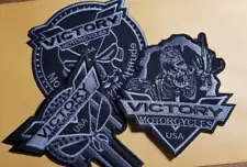 Victory Motorcycles blackout Embroidered Patch approx 3.75x4"