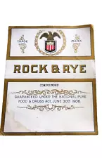 Rock & Rye Pharmacy vintage Label