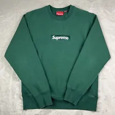 Supreme FW18 Box Logo Crewneck Sweatshirt Dark Green Mens Medium 101837