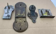 4 Antique Pad Locks for Steamer Trunk/Chest 2 with keys-1 Corbin