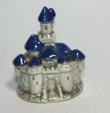 Vtg Miniature Castle Blue & Gray Camelot Figurine Fantasy Mythic Fairy Garden