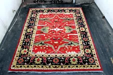 8X11 EXQUISITE MINT HAND KNOTTED BRILLIANT VEGETABLE DYE WOOL OUSHAK TURKISH RUG