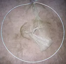 Round Shrimp & Shad Dip Net 32 inches across Deep Mesh No Hand Pole