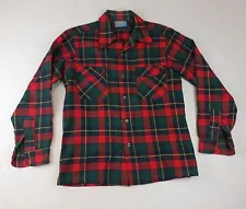 Vintage Pendleton Mens Flannel Button Shirt Sz M Kilgour Tartan Plaid 1970's