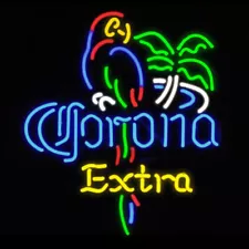 Corona Extra Beer Parrot Bird Palm Tree 20"x16" Neon Light Sign Lamp Bar Martini