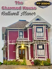 S Scale CHARMED HOUSE HALLIWELL MANOR Halloween Building Flat W/LED Victorian