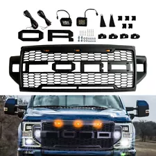 Grill For F250 F350 F-250 2020 2022 Super Duty Grille Raptor Style w/ LED Lights