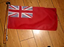 Vintage boats red ensign and flag pole cloth flag