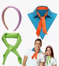 Cartoon Characters Couples Costume Cosplay Halloween Scooby Doo Daphne Fred 4 Pc