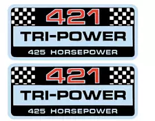 Pontiac 421 425HP Tri Power Valve Cover Decal Set GTO Bonneville Grand Prix (For: 1964 Pontiac Grand Prix)