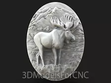 3D Model STL File for CNC Router Laser & 3D Printer Elk in the Field