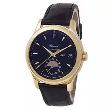 Chopard L.U.C Classic GMT 18k Yellow Gold Auto Black Men's Watch 161867-0001