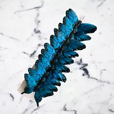 12 Feather Morpho Blue Monarch Butterflies 3inch- Teal Blue Morpho Butterfly