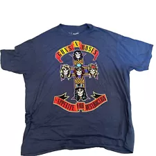 Guns N Roses Appetite For Destruction Blue T Shirt Size XL Axl Rose Slash