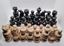 Marble Chess Pieces Black & White 3 Inch King Figures - 32 Chess Pieces No Board