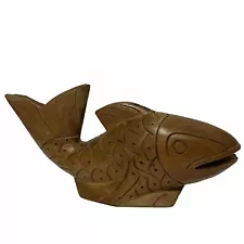 Hand Carved Wooden Fish 9.5” Long READ