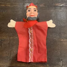 Vintage Mr. Rogers Neighborhood King Friday Hand Puppet rubber head Red Fabric