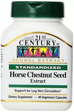 21st Century Horse Chestnut Seed Extract Capsules Leg Vein Circulation 60 ct