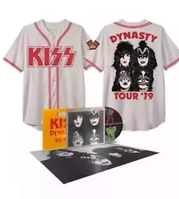 KISS DYNASTY 45TH ANNIVERSARY PICTURE DISC & 79 BASEBALL JERSEY LARGE IN HAND