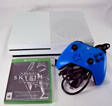 XBOX ONE S VIDEO GAME SYSTEM 1TB CONSOLE CONTROLLER GAME SKYRIM - TESTED