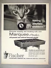 "Marquee" Coin-Operated Pool Table PRINT AD - 1968 ~ Fischer, Kitty Cat