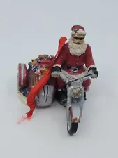 Harley Davidson Christmas Resin Biker Santa Claus w/ Side Car Ornament 96869-08V