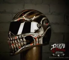 Matrix StreetFX Custom Airbrushed helmet In Ghost Skull Design Bandit Style