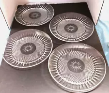 Cristal D Arques Durand Diamant Starburst Dinner Plates - Set of 4