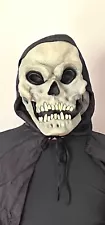 Men`s Grim Reaper Halloween Costume Adult Scary Cape Black Death Robe