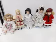 Lot of 5 Assorted Porcelain Dolls