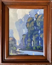 Artist William Hawkins Framed original oil on board painting.