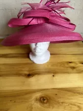 Women's Fine Millinery Designer Hat for Tea Party/Derby/Church/Wedding Pink