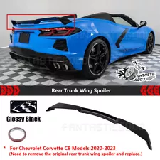 For Chevrolet Corvette C8 2020-23 Z51 Style Glossy Black Rear Trunk Wing Spoiler