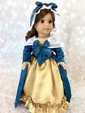 Martha Washington Satin Robe a l’Anglaise Dress for 18 inch Dolls