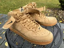 Mens Nike Air Force 1 Mid Flax Wheat Size 11.5