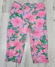 Lilly Pulitzer Capri Women 4 Pink Blossom Stretch Summer Tropical Coconut