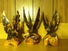 Vintage Wooden Eagle Carvings - Set of 3 - Believed To Be From Ukraine