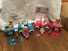 Barbie kelly & Tommy power wheel Jeep BLUE & PINK lot of 2 sets complete