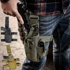 Tactical Adjustable Pistol Gun Drop Leg Thigh Holster with Mag Pouch Right Hand