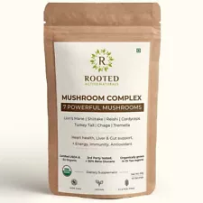 Organic 7 Mushrooms Blend Powder Lion's Mane, Reishi, Chaga, Shiitake FREE SHIP