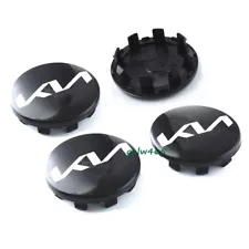 4X 58MM Black Wheel Rim Center Hub Caps Emblem KN For K3 K5 K7 RIO OPTIMA RIO