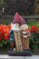 Standing Garden Gnome Couple Garden Statue Backyard Decor Gift Option