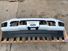 2023 Ford F250 F350 Factory Front Bumper Oxford White w/ Fog Light Slots OEM