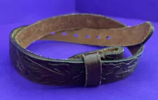 VTG Fred Harvey by Chambers Steerhide Leather Tooled Belt Size 28 No Buckle SALE