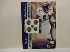 2001 Donruss Elite Ray Lewis Authentic Game Worn Face Mask Baltimore Ravens