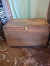 Early 20th Century Walnut Teak Trunk