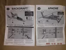 Cox Control Line Backdraft and Apache Gyrocopter for Parts or Restore