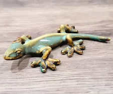 Golden Pond Gecko Green Tree Collection Lizard Figurine Plant Decor Boho Hippie